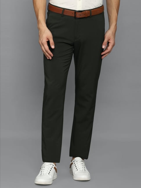 Allen Solly Green Slim Fit Trousers