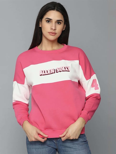 Buy Allen Solly Pink Printed Sweatshirt for Women Online @ Tata CLiQ