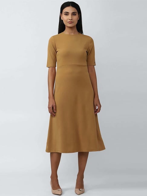 Van Heusen Brown A-Line Dress Price in India