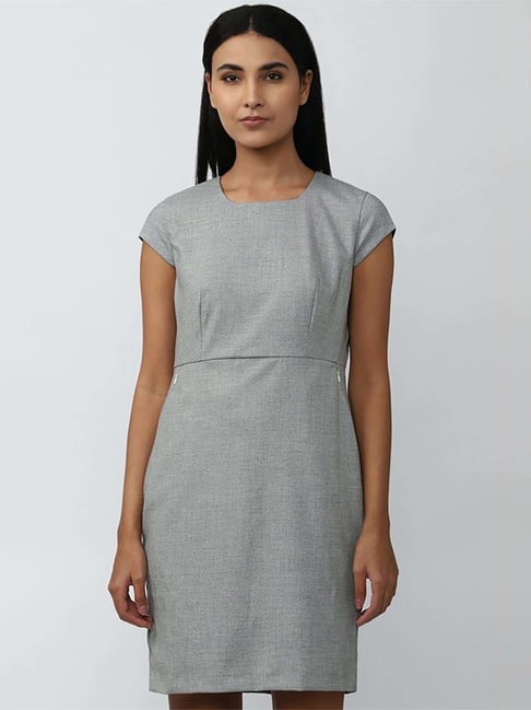 Buy 109 F Grey Self Design Knee-Length Dress for Women's Online @ Tata CLiQ