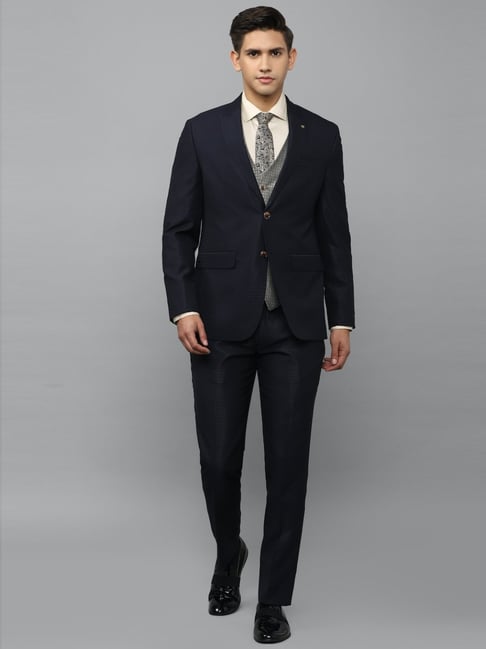 Buy Louis Philippe Grey Slim Fit Checks Three Piece Suit for Mens Online @  Tata CLiQ