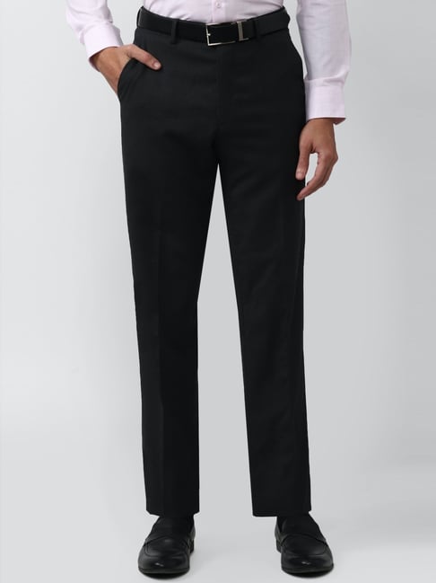 Regent Herringbone Dress Pants  Black  Bombay Shirt Company