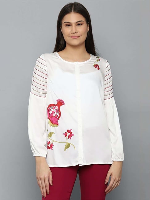 Allen Solly White Embroidered Tunic