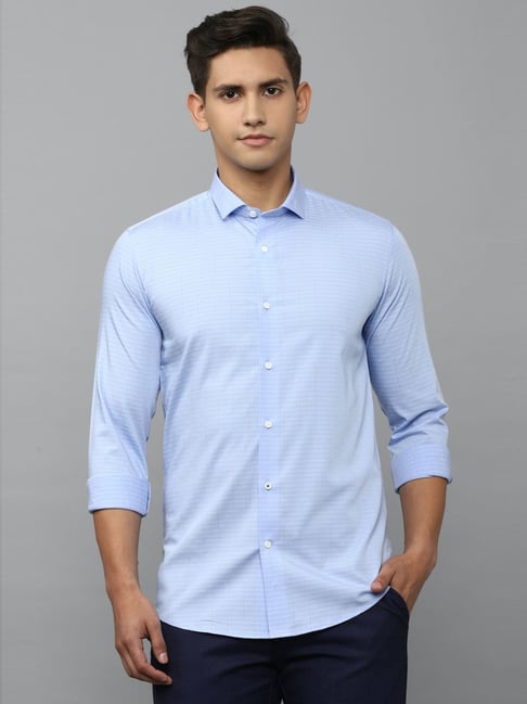 Louis Philippe Sport Blue Slim Fit Striped Shirt