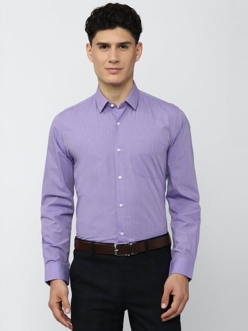 Peter England Purple Slim Fit Shirt-picture-19