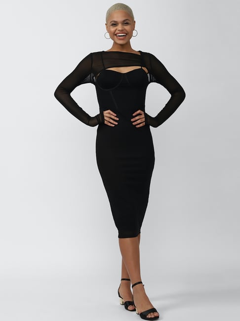 Buy Forever 21 Black Bodycon Dress for Women's Online Tata CLiQ