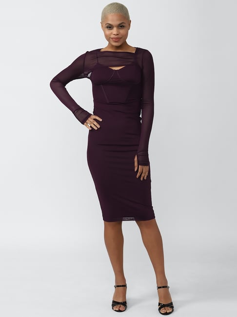 forever 21 purple bodycon dress Buy FOREVER 21 Women Purple Solid Bodycon Dress - Dresses for Women 1991525