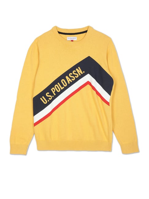 Buy U.S. Polo Assn. Kids Yellow Printed Full Sleeves Sweater for Boys  Clothing Online @ Tata CLiQ