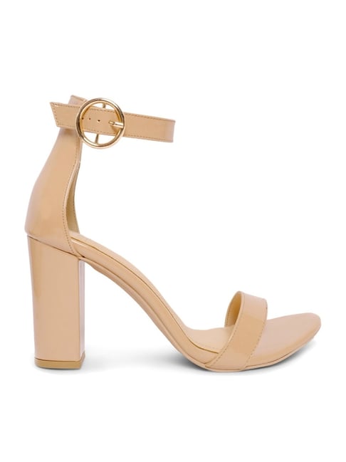 Beige Square-Toe Strappy Sandals - CHARLES & KEITH US