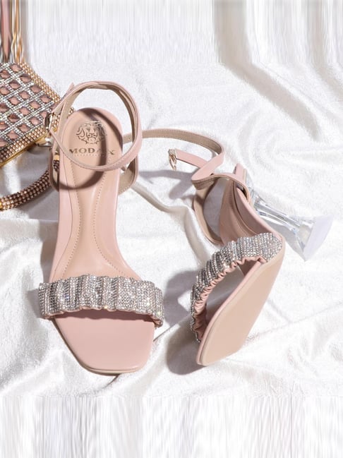 Buy Pink Heeled Sandals for Women by JM LOOKS Online | Ajio.com