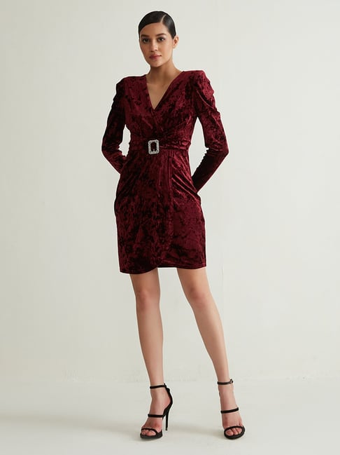 Cover story maroon hot sale dress