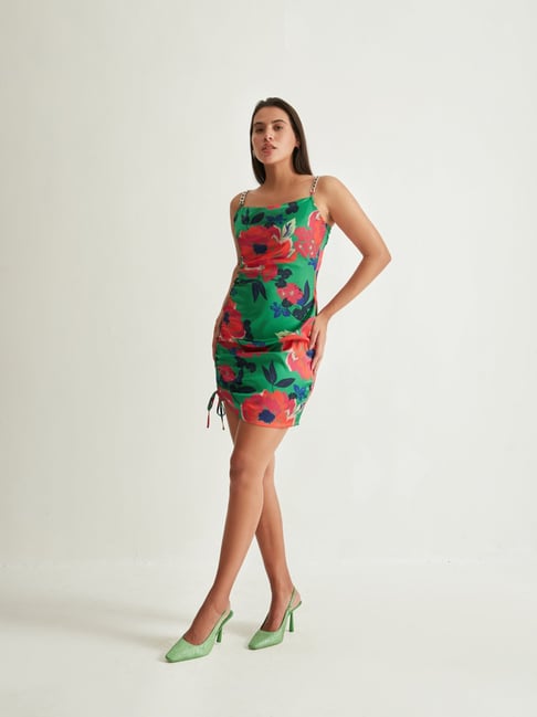 Cover Story Green Floral Print Bodycon Dress