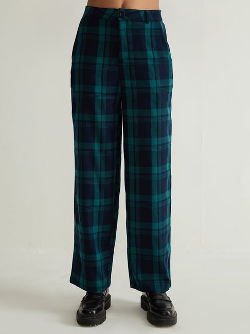 Chinos Green Check Trousers