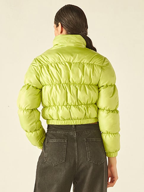 JAYLEY Lime Green Faux Leather Jacket - Womenswear from Jayley US UK