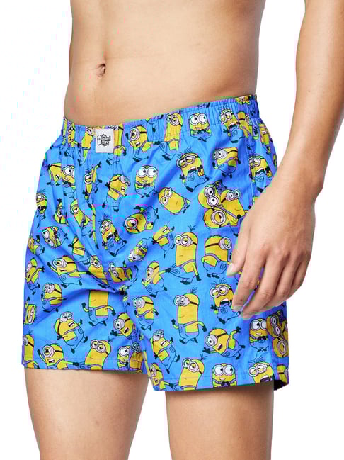 The Souled Store Blue Minions Print Boxer Shorts