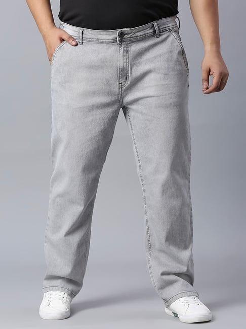 Buy Light Grey Straight Fit Mens Jeans Online