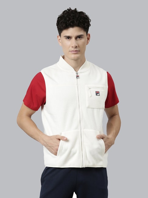 Buy Fila GRANT Cream Regular Fit Mandarin Collar Jacket for Men's Online @ Tata CLiQ