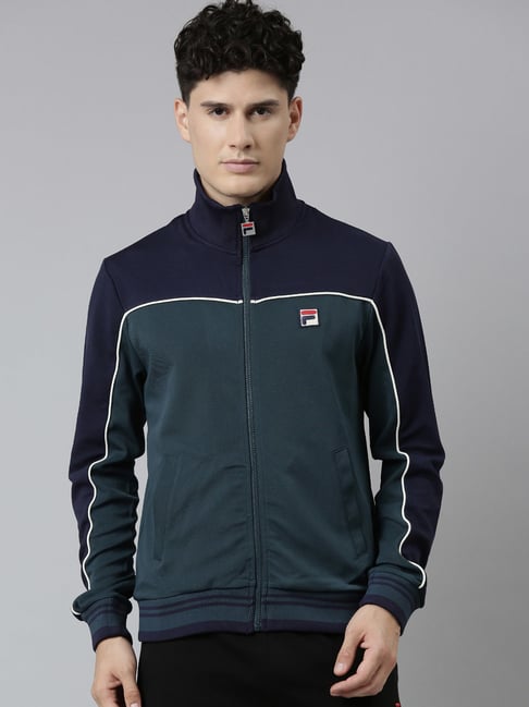 Buy Fila WALES Green Regular Fit High Neck Jacket for Men's Online