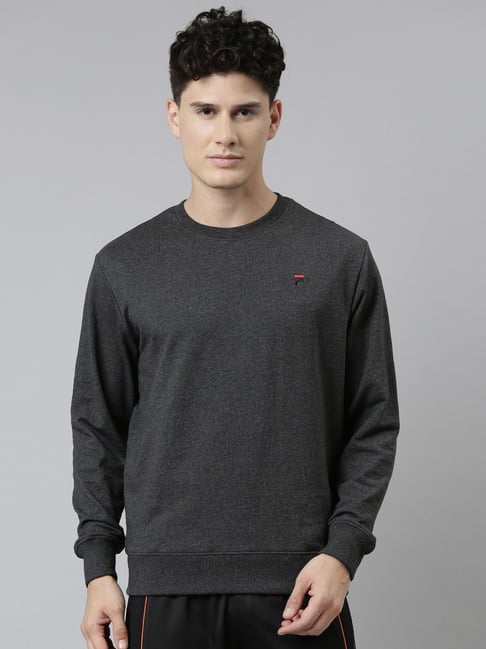 Fila DUNLIN Dark Grey Regular Fit Round Neck Sweatshirt