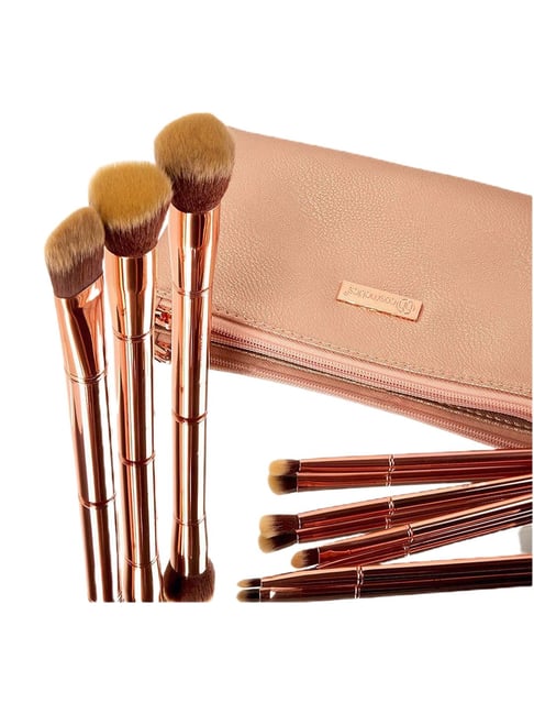 Buy BH Cosmetics Metal Rose Brush Set with Cosmetic Bag at Best