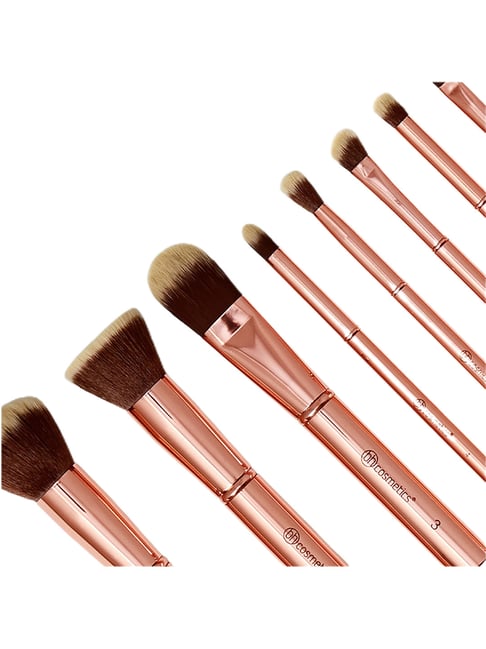Buy BH Cosmetics Metal Rose Brush Set with Cosmetic Bag at Best