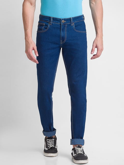 Giordano Blue Cotton Slim Fit Stretchable Jeans-picture-28