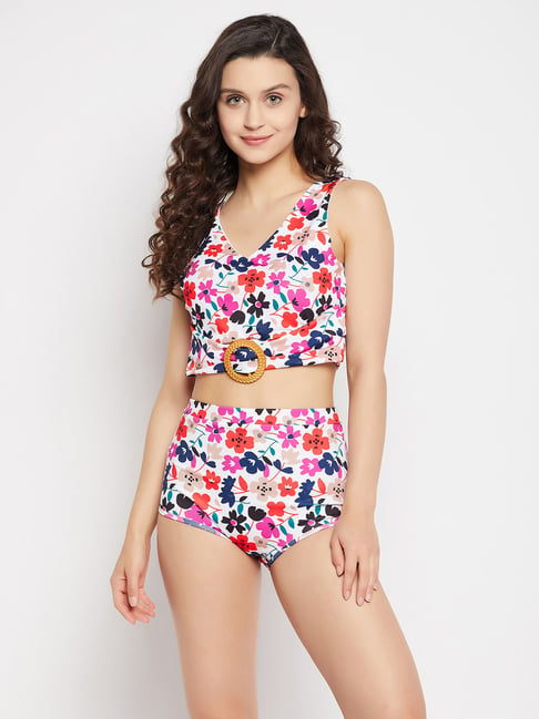 Clovia Multicolor Printed Swimsuit