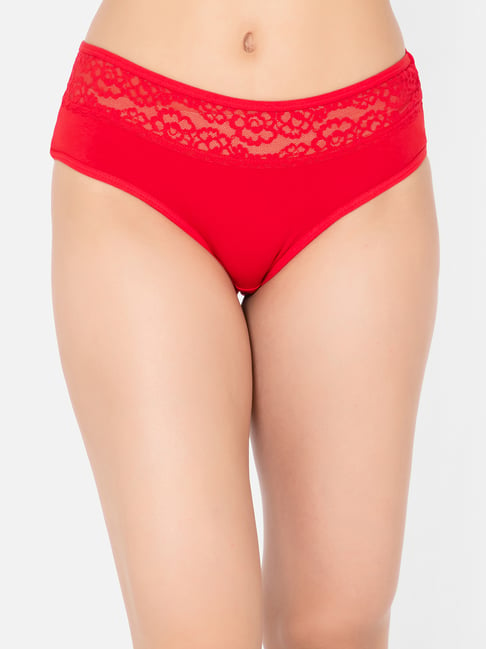 Clovia Red Cotton Hipster Panty