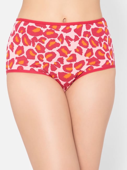 Buy Clovia Red Animal Print Cotton Hipster Panty for Women's