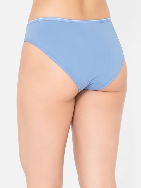 Clovia Blue Cotton Printed Bikini Panty