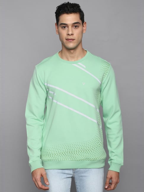 Allen Solly Green Cotton Regular Fit Printed Sweatshirts-picture-41