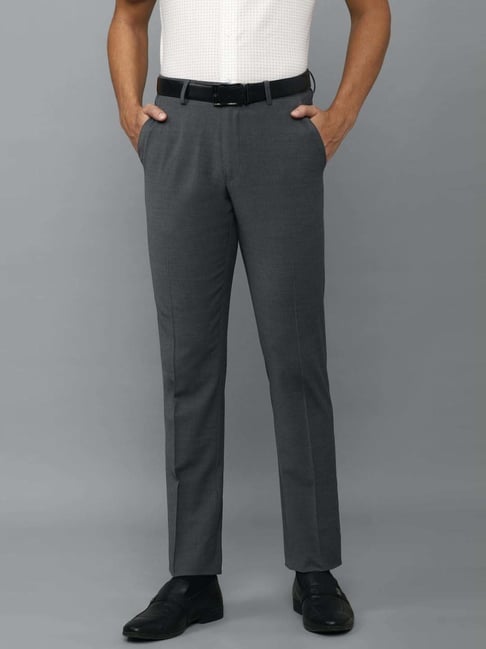 Buy Men Grey Textured Slim Fit Formal Trousers Online  290097  Peter  England