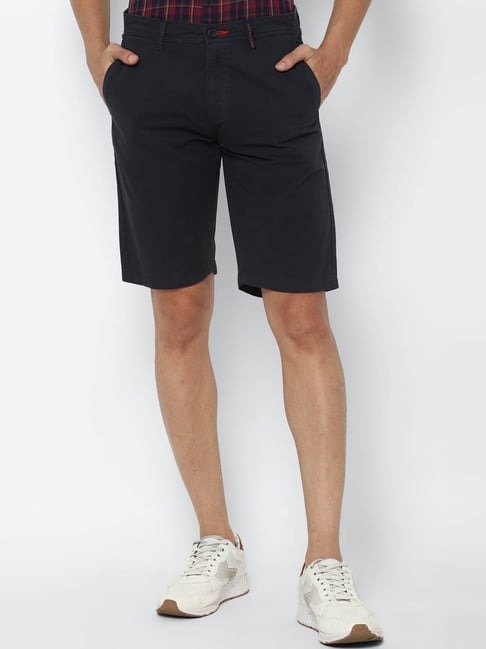 Allen Solly Jeans Navy Slim Fit Shorts-picture-22