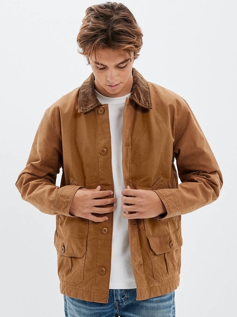 Buy American Eagle Outfitters Brown Regular Fit Jacket for Mens Online @ Tata CLiQ