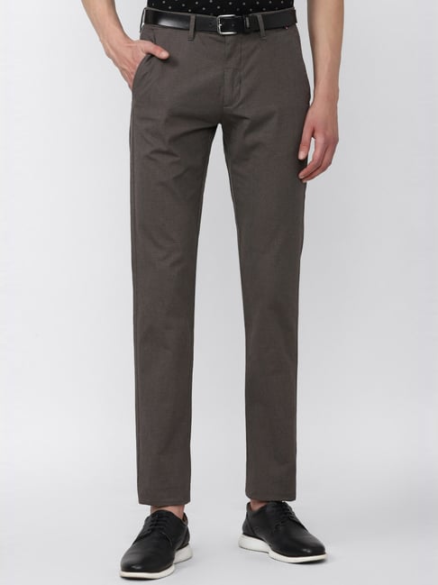 Van Heusen Sport Grey Slim Fit Printed Trousers