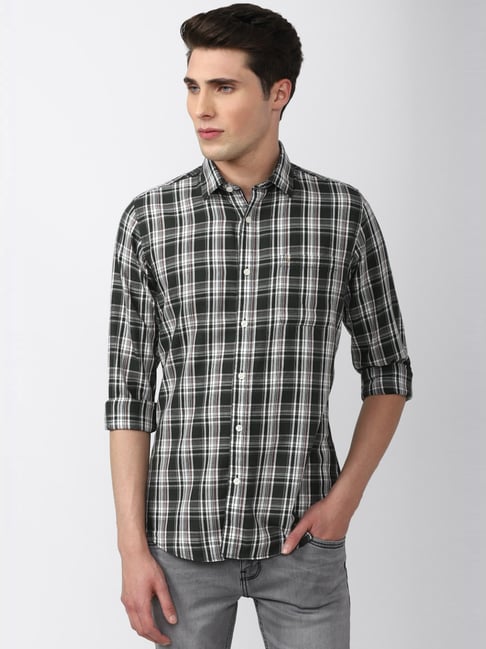 Van Heusen Sport Black Slim Fit Checks Shirt