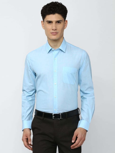 Peter England Blue Regular Fit Shirt-picture-24