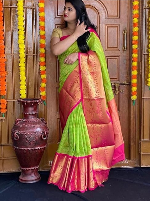 Buy Trendy Green Saree Online | Designer Green Saree | Frontier Raas