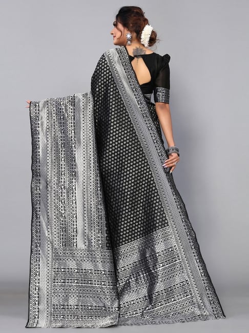 Platinum Grey Silver Zari Kanjeevaram Silk Saree