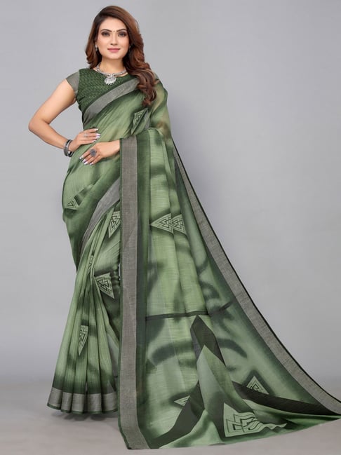 Multicolor & Sage Green Designer Embroidered Silk Party Wear Saree |  Saira's Boutique