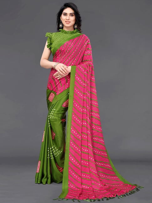 Buy Green Katan Silk Handwoven Floral Banarasi Saree With Running Blouse  For Women by Naaritva India Online at Aza Fashions.