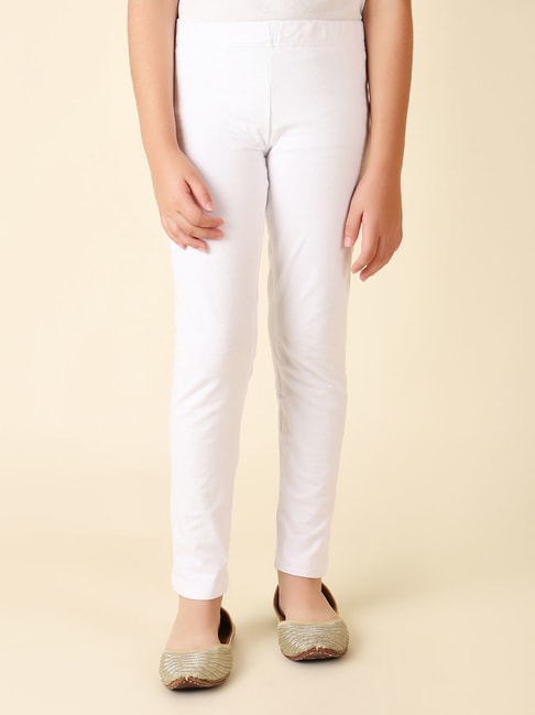 Buy Fabindia Kids White Solid Leggings for Girls Clothing Online @ Tata CLiQ