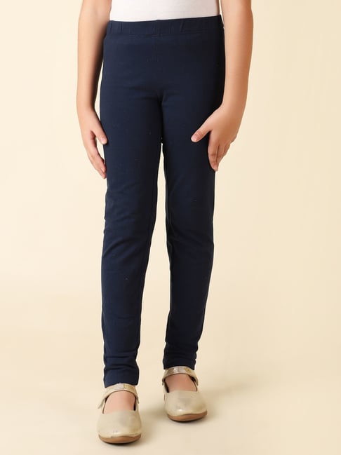 Buy Fabindia Kids Navy Solid Leggings for Girls Clothing Online Tata CLiQ