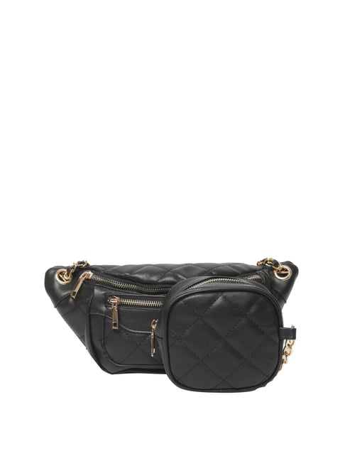 Buy Ginger by Lifestyle Black Textured Waist Pouch Online At Best Price Tata CLiQ