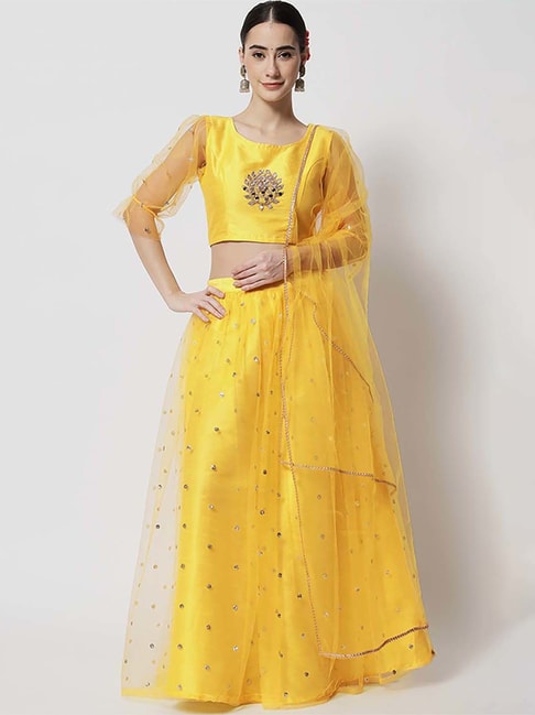 studiorasa Yellow Embellished Lehenga Choli Set With Dupatta Price in India