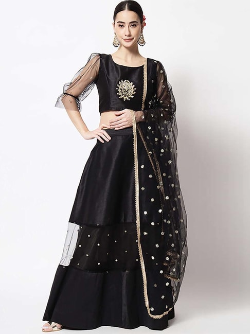 studiorasa Black Embellished Lehenga Choli Set With Dupatta Price in India