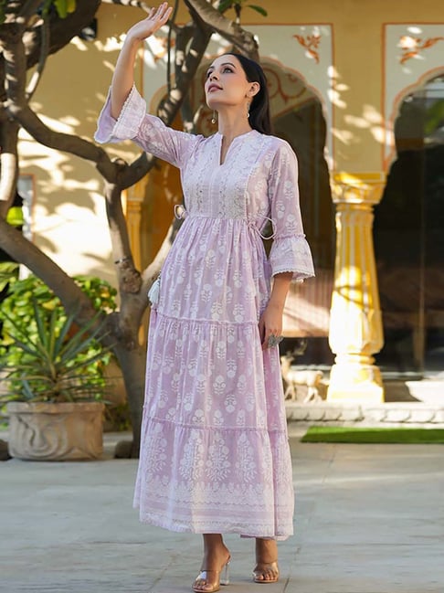Buy Juniper Purple Printed Maxi Dress for Women Online @ Tata CLiQ