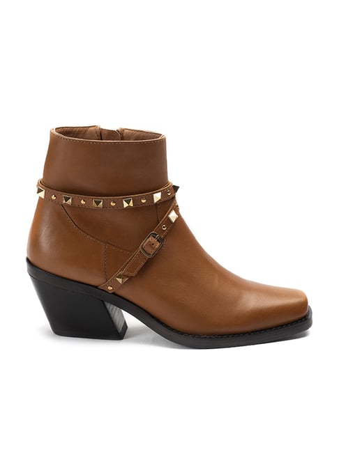 Polly Ankle Boots in Tan | Number One Shoes