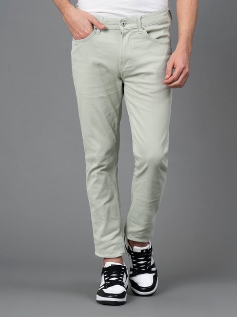 Red Tape Light Green Skinny Fit Jeans