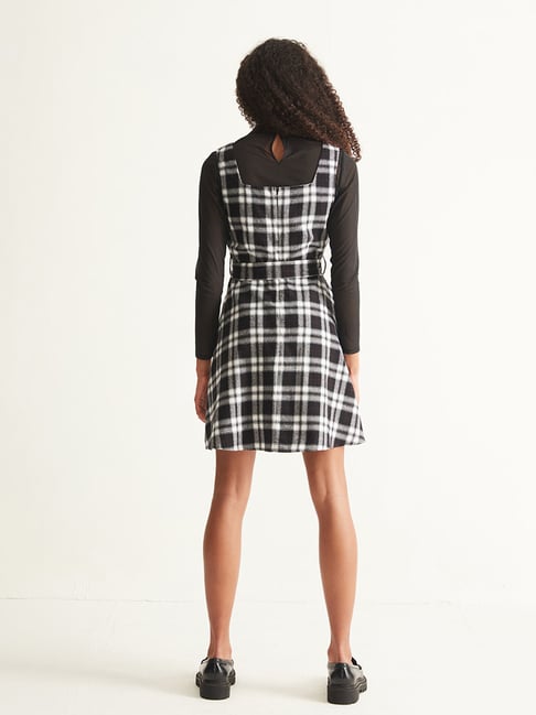 Buy Stylish Square Neck 2-Piece Black & White Checkered Dress- Large at  Amazon.in